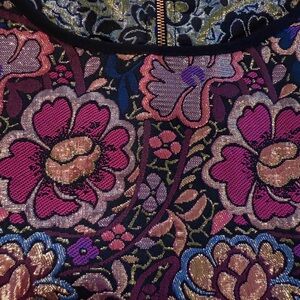 Eyeshadow Floral Pink Purple Blue Gold Black Sparkle Evening Dress Size Large